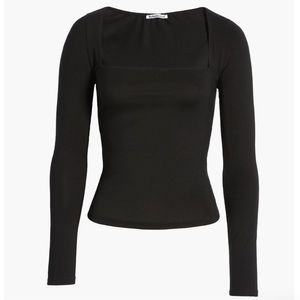 New Reformation Walter Top in Black Size Medium